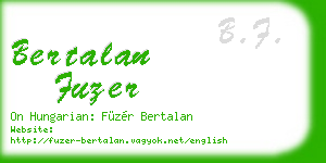 bertalan fuzer business card